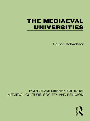 cover image of The Mediaeval Universities